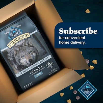 Blue Buffalo Wilderness Natural High-Protein Dry Food for Adult Dogs, Chicken Recipe, 28-lb. Bag