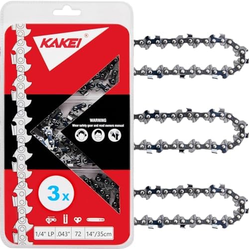 KAKEI 14 Inch Pole Saw Chain for Stihl 1/4" Pitch .043" Gauge 72 Drive Links Chainsaw Chain - 71PMM3 72 for Stihl Pole Saws (3 Chains)