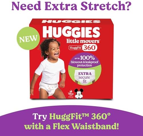Huggies Size 6 Diapers, Little Movers Baby Diapers, Size 6 (35+ lbs), 108 Count (2 Packs of 54), Packaging May Vary