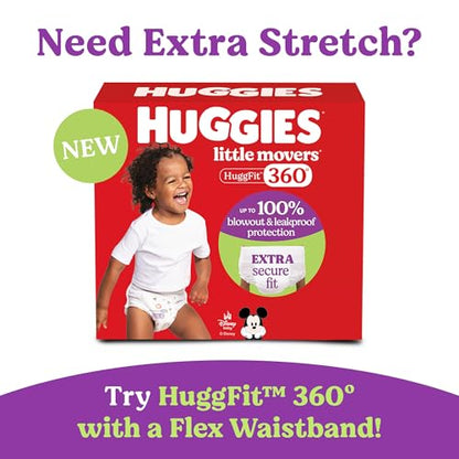 Huggies Size 7 Diapers, Little Movers Baby Diapers, Size 7 (41+ lbs), 68 Count, Packaging May Vary