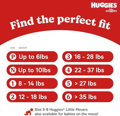 Huggies Newborn Diapers, Little Snugglers Baby Diapers, Size Newborn (up to 10 lbs), 144 Count