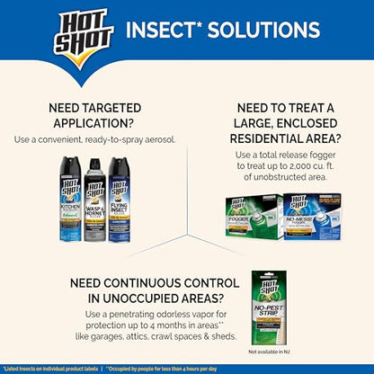 Hot Shot Wasp & Hornet Killer, Aerosol, 14-Ounce, 12-Pack Black