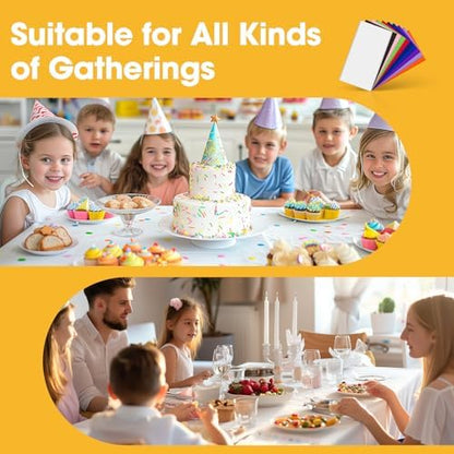 White Plastic Table Cloth - 8 Pack 54" × 108" Rectangle Disposable Tablecloths for 6FT Tables, Waterproof Table Cover for Party, Holiday & Gathering Use