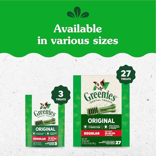 Greenies Original Regular Dental Dog Treats, 36 oz. Pack (36 Treats)