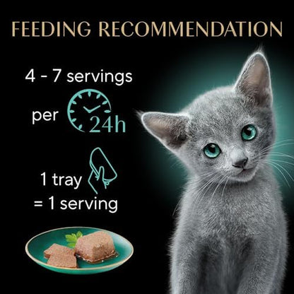 Sheba Perfect Portions Kitten Wet Cat Food Pate Chicken Entree and Salmon Entree, 2.6 oz. Twin-Pack Trays (12 Count, 24 Servings) (Pack of 2)