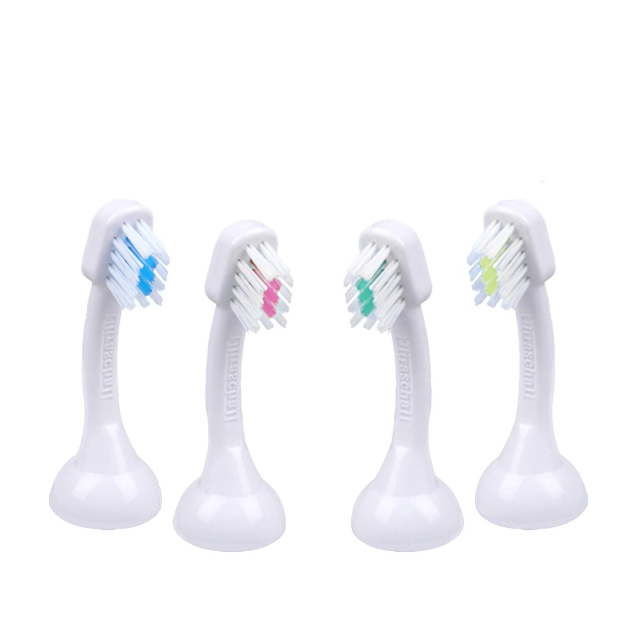 Emmi-dent Metallic/Professional 2-Pin Bristle-Head Attachments - Electric Toothbrush Replacement Heads. Cleans with Ultrasound Waves (Kids/Young Adult 4 Pack)