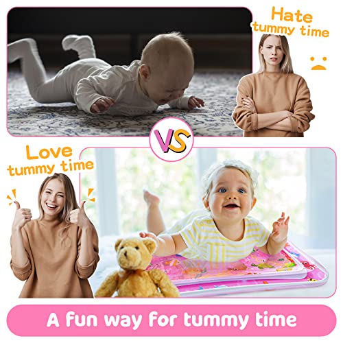 Tummy Time Water Mat for Girl, Baby Girl Toys for 0, 3, 6, 9, 12 Months, Baby Girl Gifts, Develop Sensory Toys Kids' Indoor Climbers & Play Structures