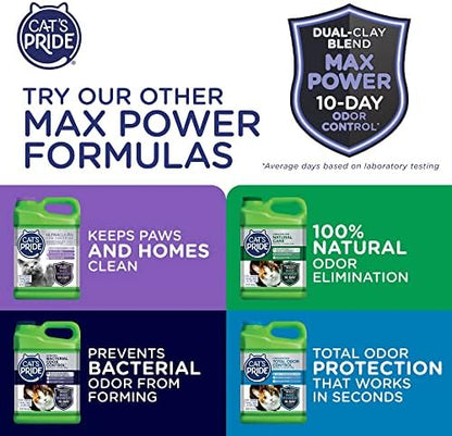 Cat's Pride Max Power: Total Odor Control - Up to 10 Days of Powerful Odor Control - Strong Clumping - Hypoallergenic - 99% Dust Free - Multi-Cat Litter, Unscented, 15 Pounds