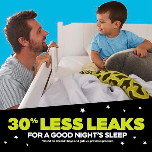 Ninjamas Boys Bedwetting Nighttime Underwear, Size S/M (38-70 lbs), 44 Count, Overnight Protection, Ultra Absorbent, Hypoallergenic