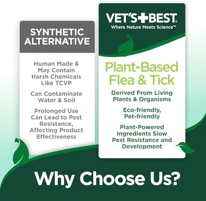 Vet's Best Natural Indoor Flea and Tick Spray – Dog Flea and Tick Treatment for Home, Plant-Based Formula with Natural Oils, Kills Fleas, Eggs & Ticks on Contact, Made in USA, 32 oz