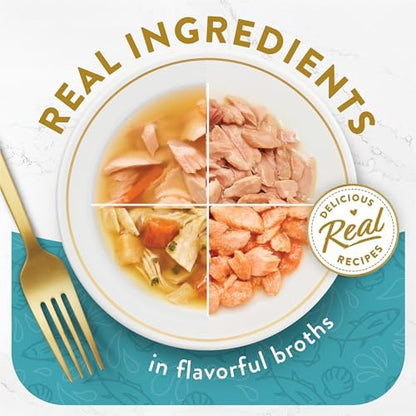 Purina Fancy Feast Lickable Appetizers and Broths Collection Grain Free Wet Cat Food Topper Variety Pack - 12 ct. Box (Pack of 2 Pack)