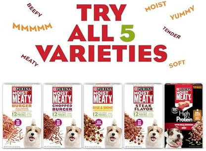 Purina Moist and Meaty Burger With Cheddar Cheese Flavor Dry Soft Dog Food Pouches - 36 ct. Pouch