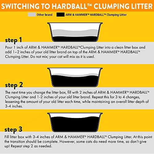 ARM & HAMMER Hardball Lightweight Platinum Multi-Cat Clumping Cat Litter Odor Control, Easy No-Mess Scooping, Garden Bloom Scent, 16.5 Lbs.