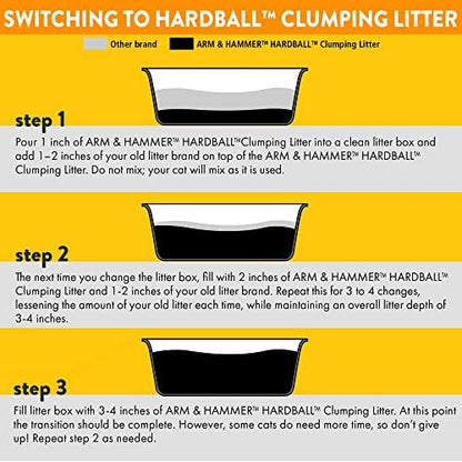 ARM & HAMMER Hardball Lightweight Platinum Multi-Cat Clumping Cat Litter Odor Control, Easy No-Mess Scooping, Garden Bloom Scent, 16.5 Lbs.