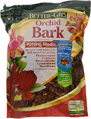 Better-Gro Orchid Bark - Premium Grade Orchid Potting Medium for Potting, Repotting, Root Development, and Water Retention, Ideal for Phalaenopsis, Epiphytic Orchids, and Tropical Plants - 4 Quarts