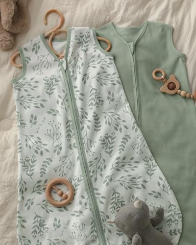 Yoofoss Baby Sleep Sack 0-6 Months Wearable Blanket for Babies 100% Organic Cotton 2-Way Zipper TOG 0.5 Toddler Sleeping Sack 3 Pack, Sleep Sacks