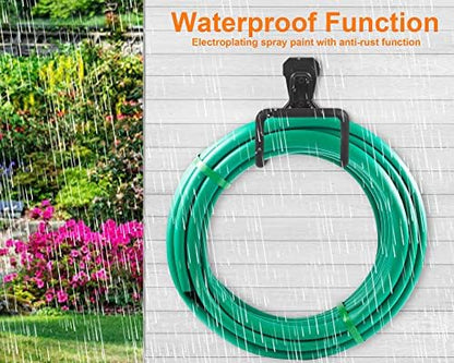 2pcs Heavy Duty Hose Hanger Garden Hose Storage Black Water Hose Holders for Outside Wall Mount Garden Hose Reel Hose Stand