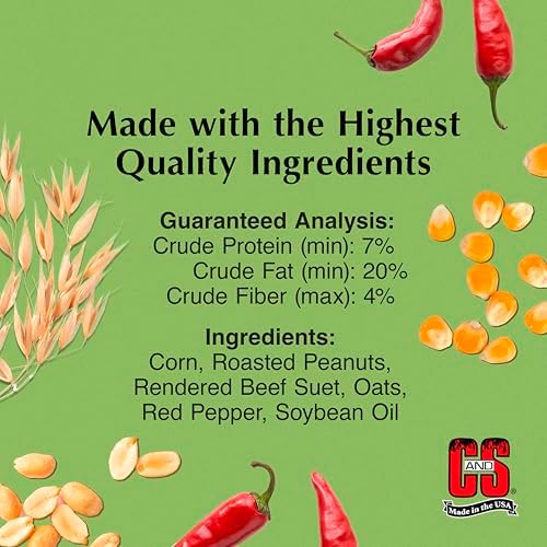 C&S Hot Pepper Delight No Melt Suet Dough 11.75 Ounces, 8 Pack