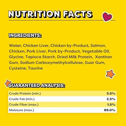Temptations Creamy Puree Squeezable Lickable Wet Cat Treats with Salmon, 0.42 oz. Tubes, 4 Count, Pack of 11 (44 Total)