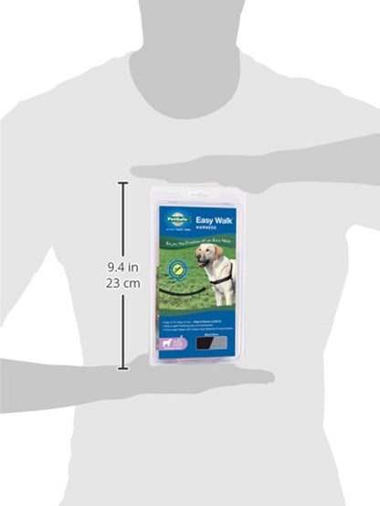 PetSafe Easy Walk No-Pull Dog Harness - The Ultimate Harness to Help Stop Pulling - Take Control & Teach Better Leash Manners - Helps Prevent Pets Pulling on Walks, Medium/Large, Black/Silver
