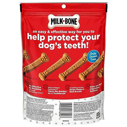 Milk-Bone Original Brushing Chews, Small/ Medium Daily Dental Dog Treats, 9 Count (Pack of 5) Scrubbing Action Helps Clean Teeth