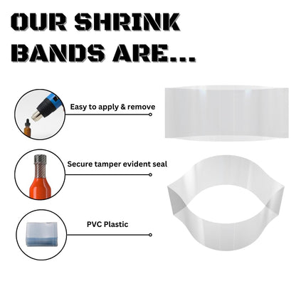 Supplement and Supply 65 x 60 mm Clear Perforated Shrink Sleeve for Small Jars, Beverage Bottles, Liquor Bottles [Compatible Diameter: 1 1/2”] - Bundle of 500