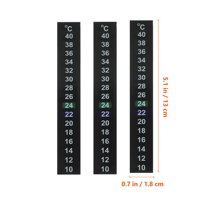 FRCOLOR 30Pcs Aquarium Thermometer Indoor Fish Tank Thermometer Sticker Discoloration Liquid Crystal Temperature Strips Adhesive Home Use