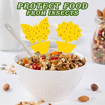 Landisun 96PCS Fruit Fly Traps Yellow Sticky Traps Fungus Gnat Traps Insect Bug Traps for Indoor Outdoor Kitchen Plants Whitefly Mosquitos Fungus Gnats Flying Insects