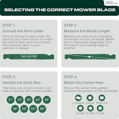 GY20850 Mower Blades for John Deere 42 Inch D105 D130 S100 S110 S240 X300 E100 E110 LA135 Replaces OEM no. AM141033 GX22151 AM131033 AM137333 / Gator Mulching Blades 2 Pack