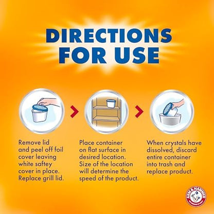Arm & Hammer Essentials Disposable Moisture Absorber and Odor Eliminator Tub, Linen Fresh, 1 lb., 3-Pack, Attracts and Traps Excess Moisture, Ideal Closet Non-Electric Dehumidifier