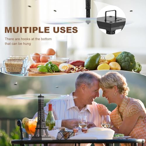 Fly Repellent Fan on Table：3 Pcs Foldable for Fly Fans Outdoor-Bug Mosquito Repellent with Holographic Blades for Patio or Food Table use Restaurant Party Barbeque