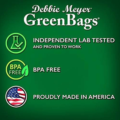 Debbie Meyer GreenBags 20-Pack (8M, 8L, 4XL) – Keeps Fruits, Vegetables, and Cut Flowers, Fresh Longer, Reusable, BPA Free, Made in USA