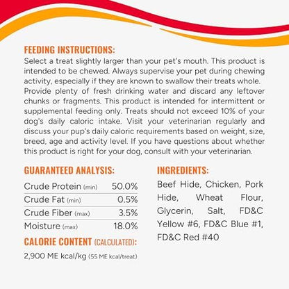Good 'n' Fun Triple Flavor Ribs Chews for All Dogs, 24 Ounces, Treat Your Dog to Long-Lasting Chews Made with Beef Hide, Chicken and Pork Hide