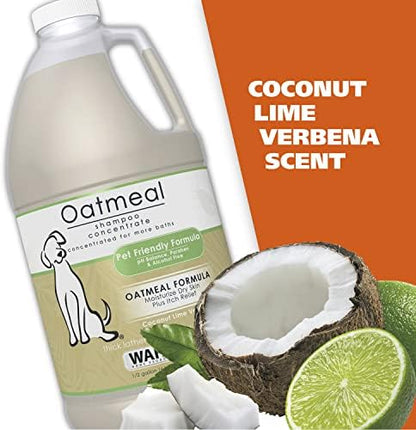 Wahl USA Dry Skin & Itch Relief Pet Shampoo for Dogs – Oatmeal Formula with Coconut Lime Verbena - 64 Oz - Model 821004-050