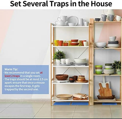 LULUCATCH Super Glue Traps 12 Pack for Mice & Snakes, Larger, Heavier Sticky Traps with Non-Toxic Glue. Sticky Mouse Traps Indoor, Easy to Set, Pet Safe Pest Control