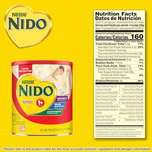 Nido NESTLE Kinder 1+ Powdered Milk Beverage 1.76 lb. Canister