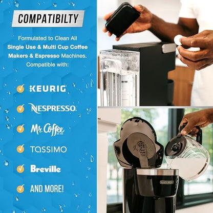 Coffee Machine Cleaner Descaler Tablets - 24 Count, Compatible With Nespresso, Keurig, Ninja, Delonghi, Miele, Coffee Maker Pot Descaling & Cleaning Tabs, Descale Drip Coffe And Espresso Machines