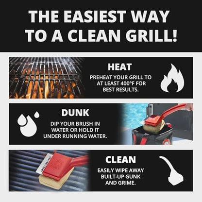 Grill Rescue BBQ Replaceable Cleaning Head, Bristle Free - Durable and Unique Grill Tools for Cast Iron or Stainless-Steel Grates, Barbecue Cleaner