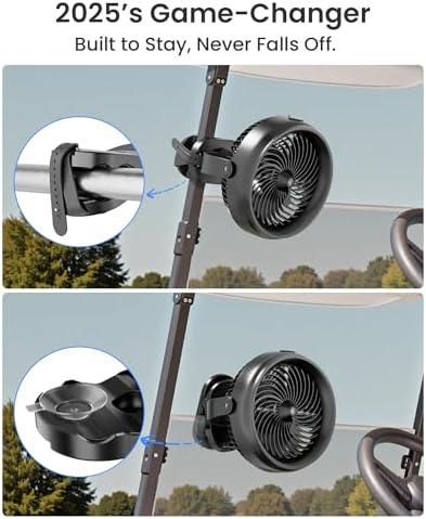Koonie 10000mAh Battery Operated Misting Fan with Clip, Portable 8'' Mist Fan for Desk with Max. 48 Hours Runtime, 3Speeds, 2 Spray Modes, 200ML Tank for Golf Cart Home Office Travel Camping Stroller