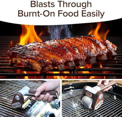 HorsePower Giddy Up Grill Cleaner AS-SEEN-ON-TV! – Cordless, Rechargeable BBQ Tool with 350 RPM Stainless Roller, LED Light – Patents Pending – From BulbHead, a Family-Owned American Brand
