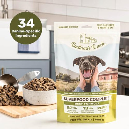 Superfood Complete, Adult Dog Food, Air-Dried, High Protein, Zero Fillers, Superfood Nutrition by Katherine Heigl (24 oz., Beef Formula)