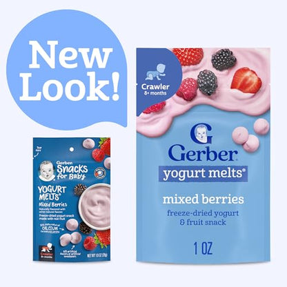 Gerber Baby Snacks Yogurt Melts, Mixed Berries, 1 Ounce (Pack of 7)