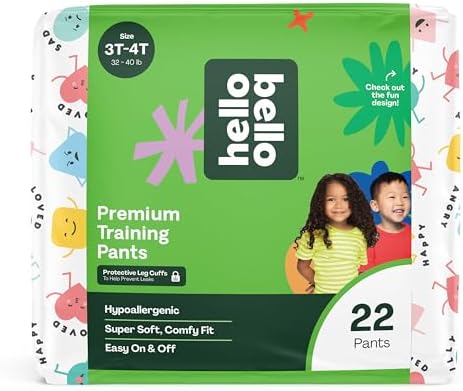 Hello Bello Premium Training Pants 3T-4T, All About Feelings Design, 22ct Jumbo Pack