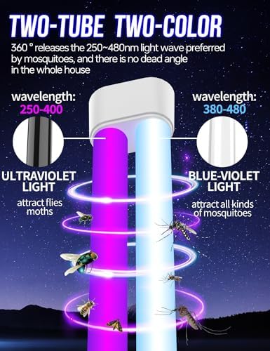 Bug Zapper Outdoor, Mosquito Zapper with LED Light, Fly Zapper Outdoor Indoor, Insect Zapper Electric Fly Traps, Plug in Mosquito Killer for Patio Yard