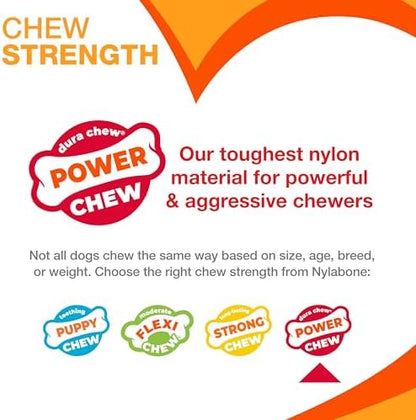 Nylabone Customer Favorites Power Chew Toy Bundle for Dogs, Indestructible Dog Toys for Aggressive Chewers, Pack of 3 Dog Toys, Flavor Medley, Large Dogs - Up to 50 lbs, 3 Pack
