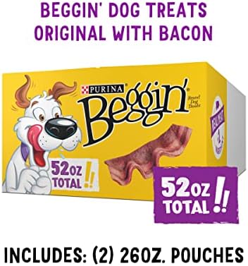 Purina Beggin' Strips Dog Treats, Original With Bacon Flavor - (Pack of 2) 26 oz. Pouches