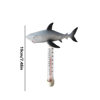 Pool Temperature Thermometers Floating, Funny Sea Animals Swimming Pool Thermometers, Large Size Easy Read Water Temperature Gauge for Water Aquarium Hot Tubs (Shark)