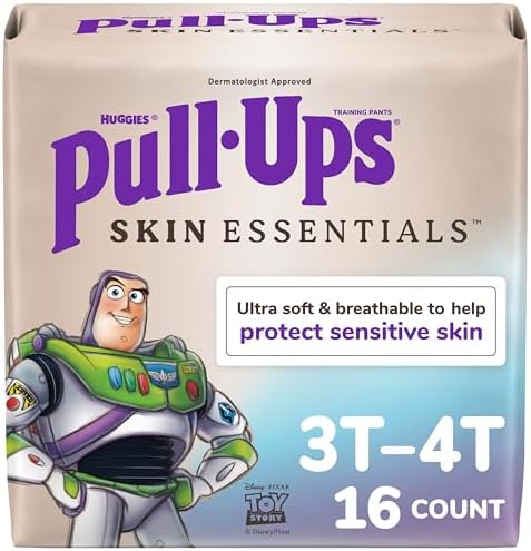 Pull-Ups Boys' Skin Essentials Potty Training Pants, Training Underwear, 3T-4T (32-40 lbs), 16 Ct