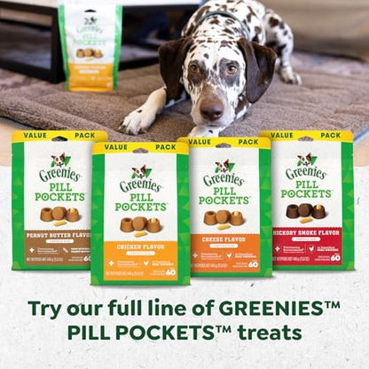 Greenies Pill Pockets for Dogs Small Size, Soft Dog Treats, Cheese Flavor, (6) 3.2 oz. Pouches (180 Treats Total)