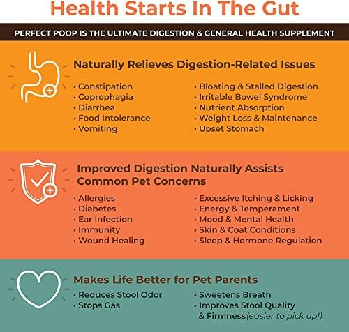 Perfect Poop Digestion & General Health Supplement for Dogs: Fiber, Prebiotics, Probiotics & Enzymes Relieve Digestive Conditions, Optimize Stool, and Improve Health (Cheddar Cheese, 12.8 oz)